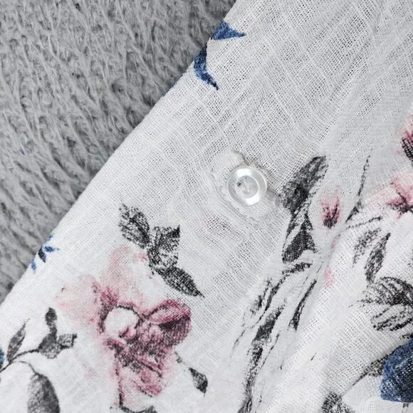 Charlie B Floral Henley Shirt Made in Italy Size P/S - Picture 3 of 9